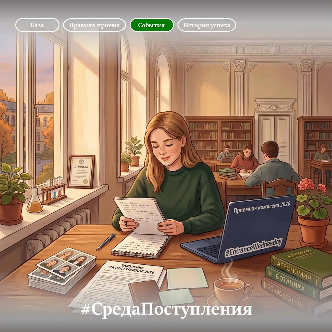 Абитуриент, тема следующего эфира - твой выбор!

Приёмная комиссия Тимирязевки продолжает серию прям