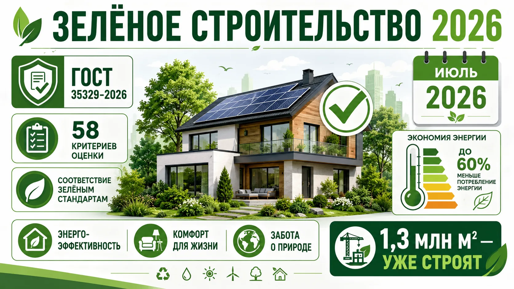 «ЗЕЛЁНОЕ» СТРОИТЕЛЬСТВО 2026: ТРЕНД ИЛИ НЕОБХОДИМОСТЬ?
Экологичность перестала быть нишевой темой. Н