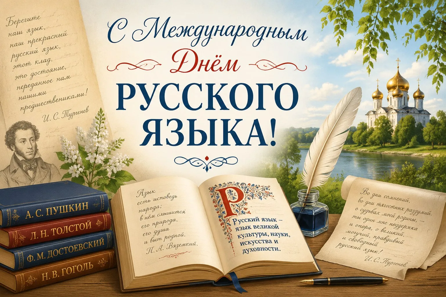 🎼🇷🇺 С Международным днём русского языка!

6 июня мы отмечаем праздник русского языка — великого к