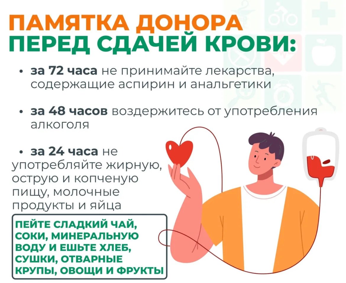 Прошла первая часть майских праздников — самое время напомнить о важности правильного питания доноро