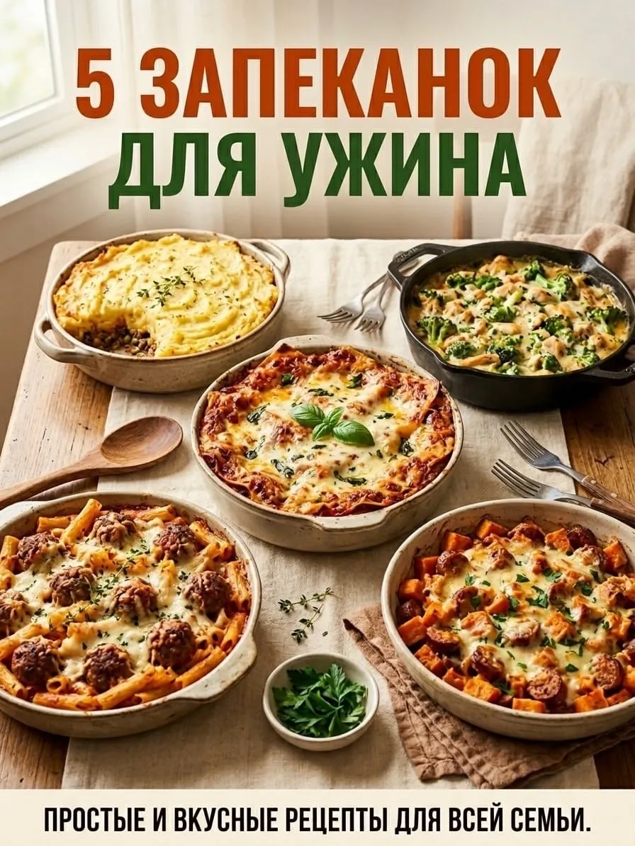 🍽 5 вкусных запеканок для ужина — простые рецепты для всей семьи!
Когда не хочется долго стоять у п