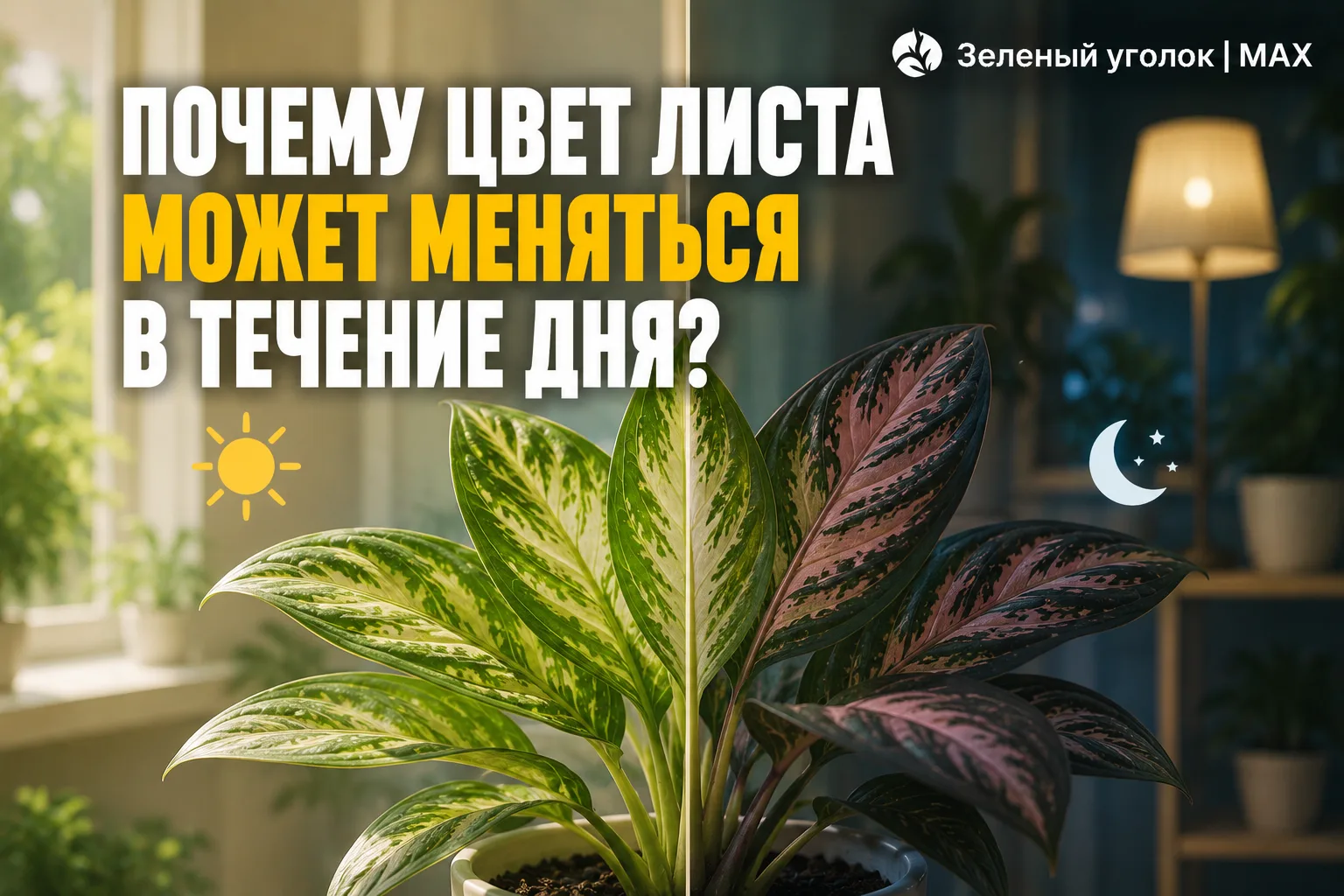 🌸 ПОЧЕМУ ЦВЕТ ЛИСТА МОЖЕТ МЕНЯТЬСЯ В ТЕЧЕНИЕ ДНЯ?

Освещение влияет на то, как мы видим листья.

Ут