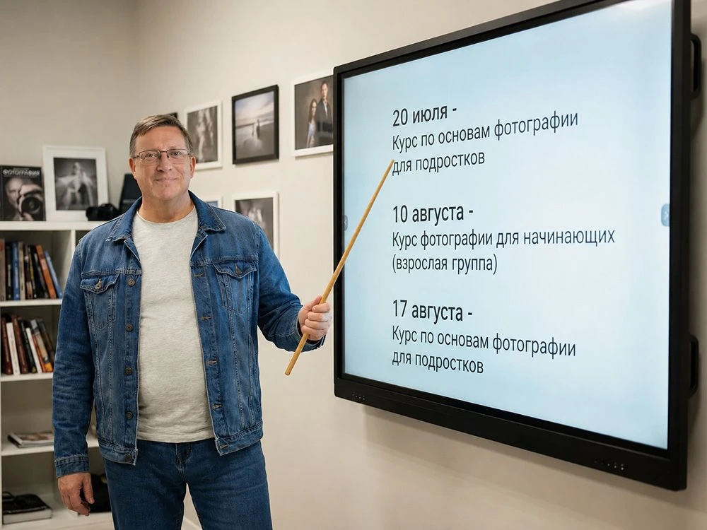 Ближайшие курсы фотографии:

20 июля — Курс по основам фотографии для подростков
10 августа — Курс ф