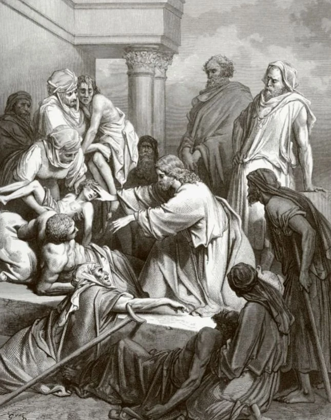 ✝️ «Христос исцеляет прокажённого»
Гюстав Доре (Gustave Doré, 1866)
Гравюра на дереве
Из «Библии Дор