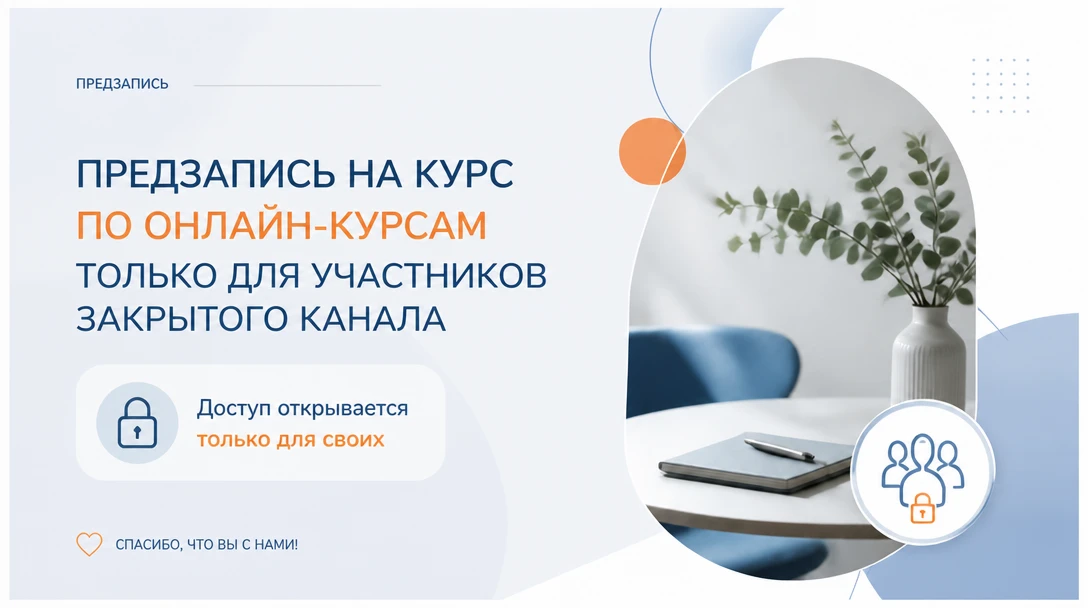 Специальные условия только для закрытого канала!

Запускаю курс по онлайн-курсам

Уже неделю мы с ва