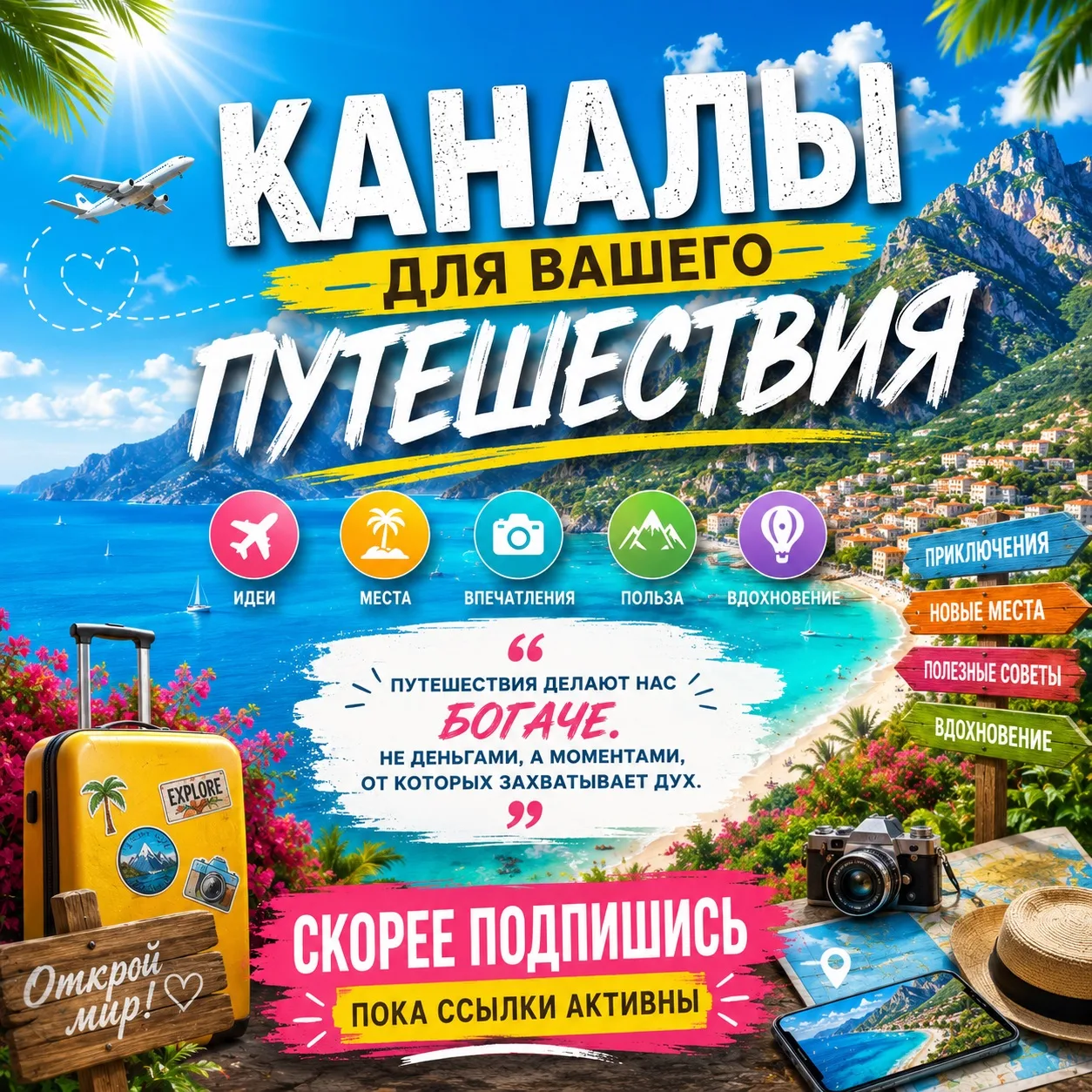 ☀️ Лето в самом разгаре, а значит самое время планировать незабываемые путешествия!

Мы собрали для 