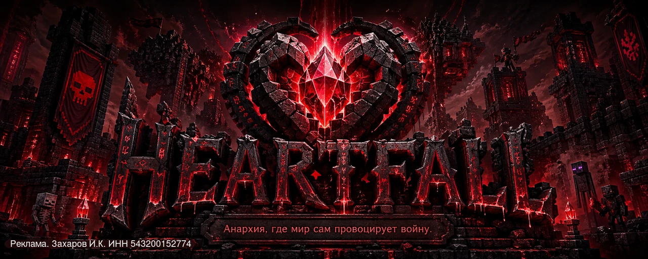 🩸 Heartfall — старт 2 сезона

Вайп уже прошёл. Все начинают с чистого мира.

Heartfall — это мрачно