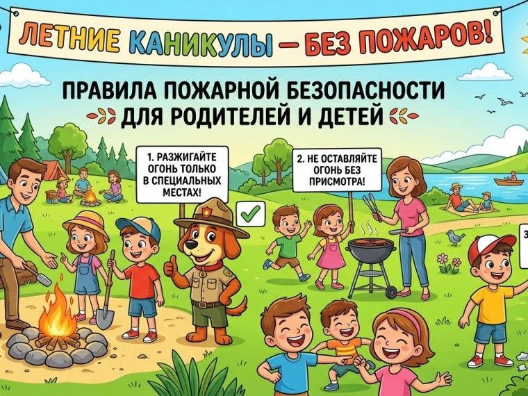 Летние каникулы — без пожаров: правила пожарной безопасности для детей.
Советы для родителей:
- Хран