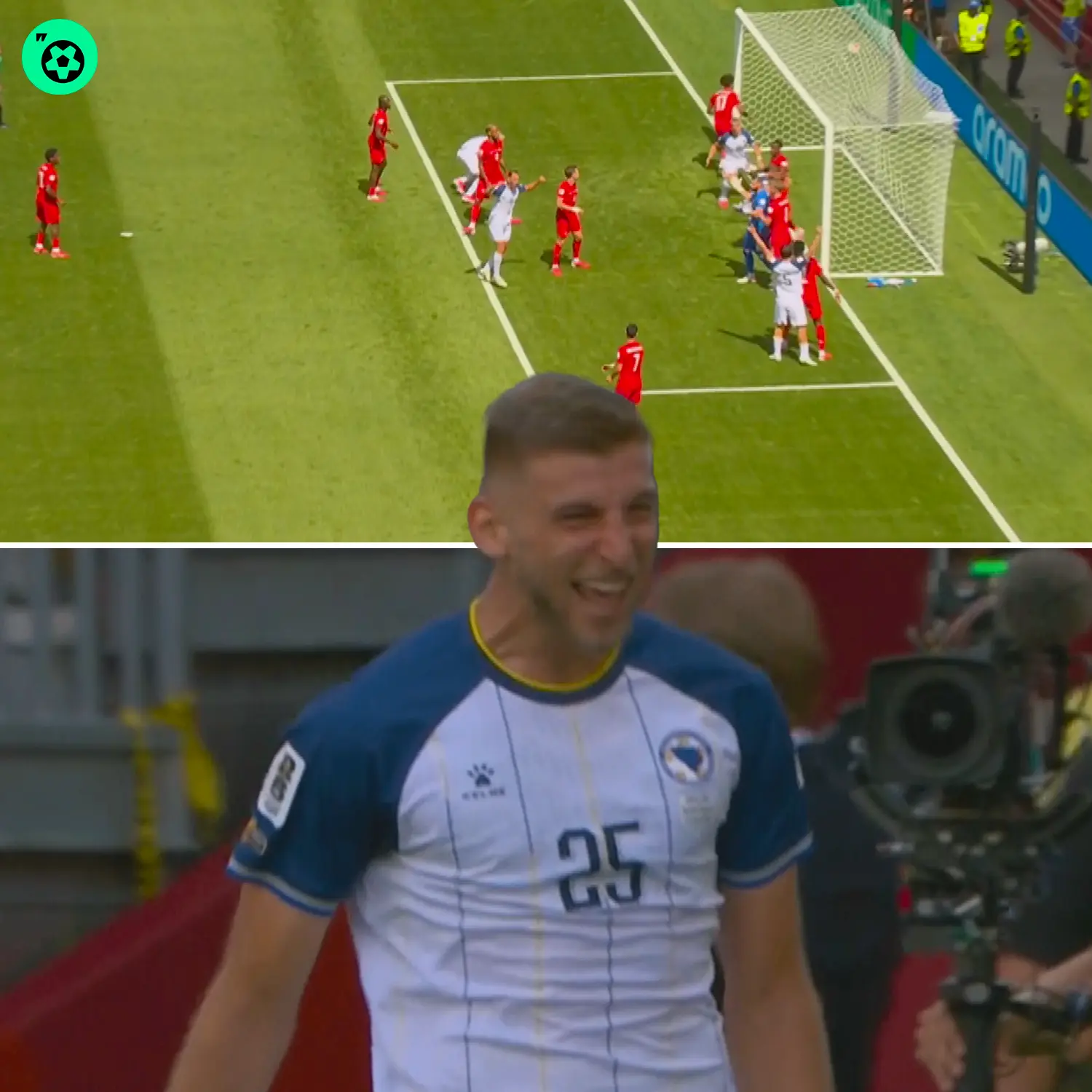 🇧🇦⚽️ Босния и Герцеговина открывает счёт в матче против Канады – в ворота хозяев забил Йово Лукич,