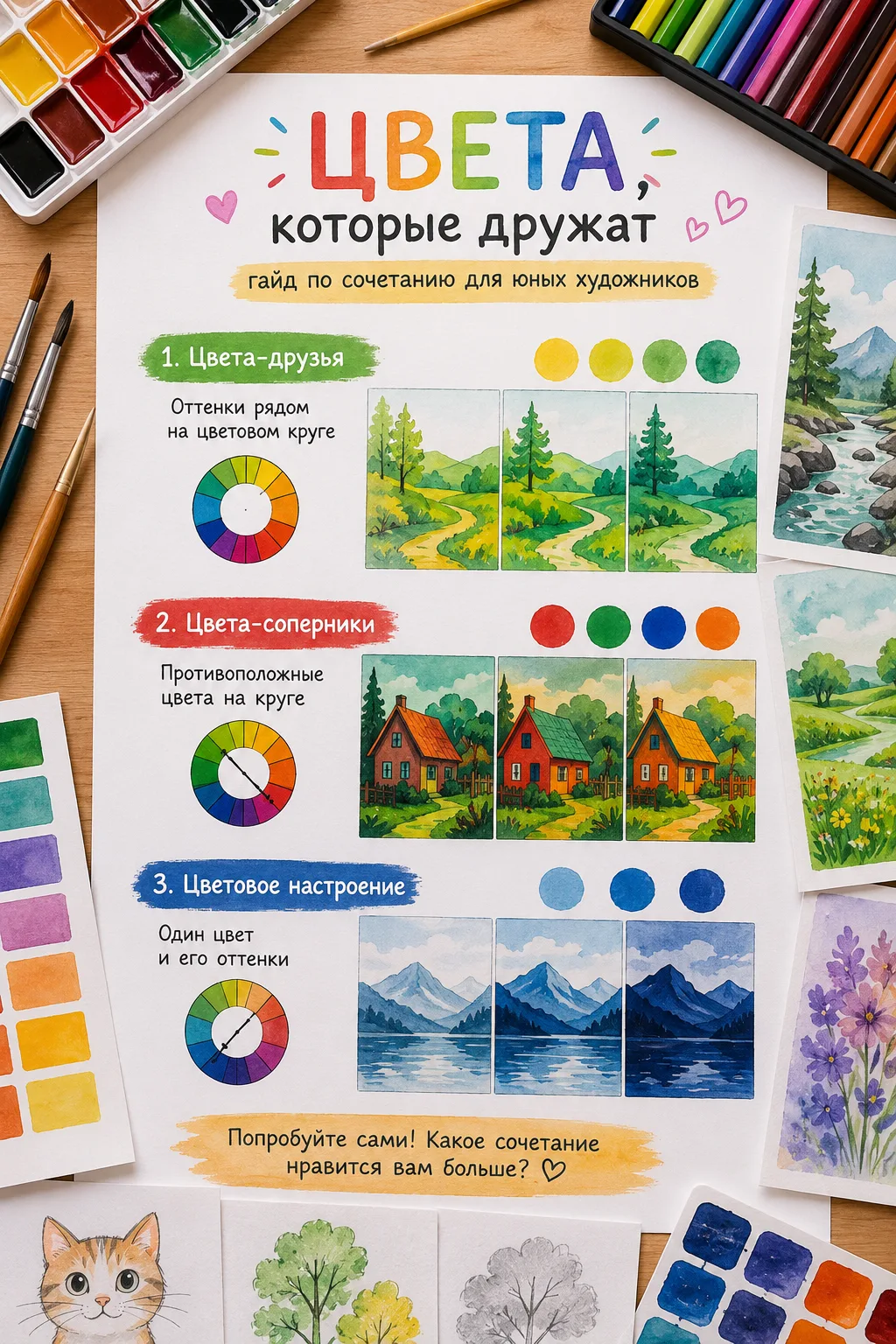 🌈 Почему одни рисунки выглядят волшебно, а другие — просто красиво?
Секрет -  в выборе цветов 🎨
Пр