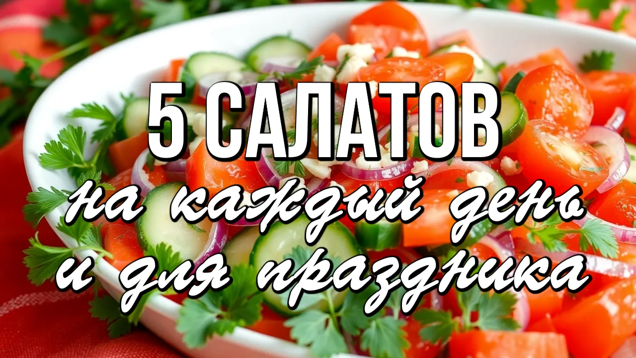 📌 5 рецептов вкуснейших салатов - на каждый день и для праздника
Всем привет! Эти 5 вкуснейших сала