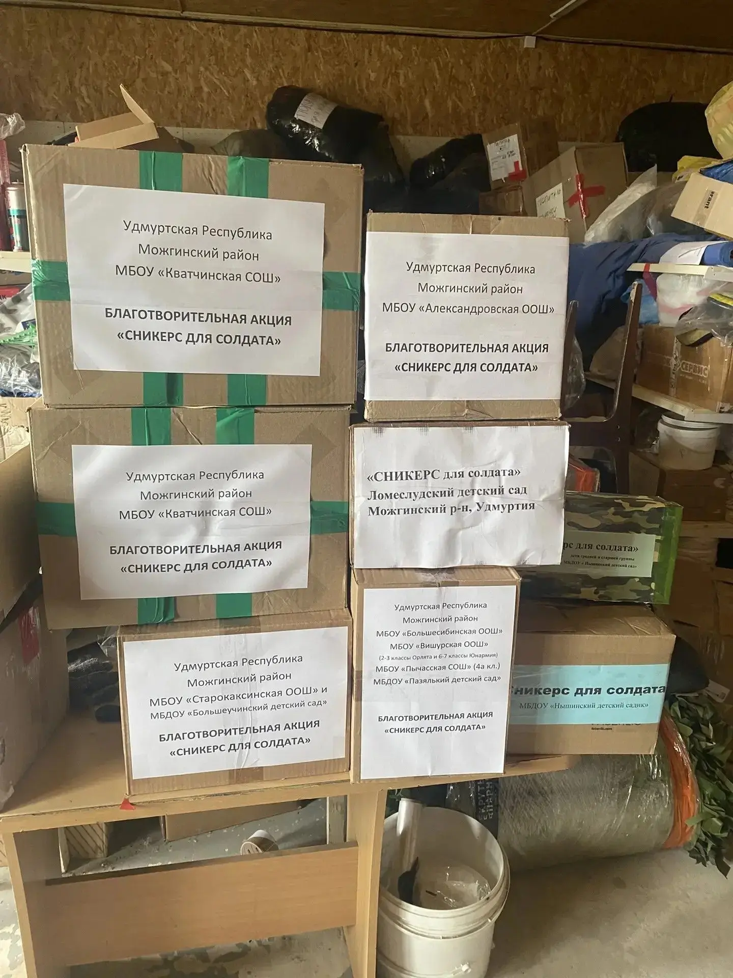 Школы и детские сады Можгинского района оказали большую сладкую поддержку нашим бойцам

Ребята, роди
