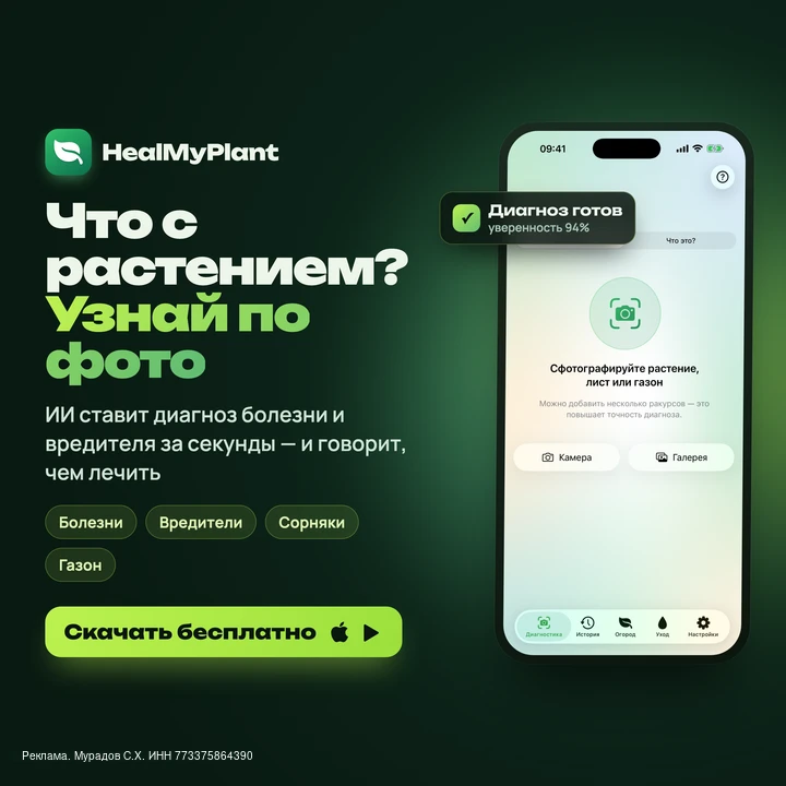 Уважаемые садоводы и огородники!

Вышло БЕСПЛАТНОЕ приложение по диагностике заболеваний и вредителе