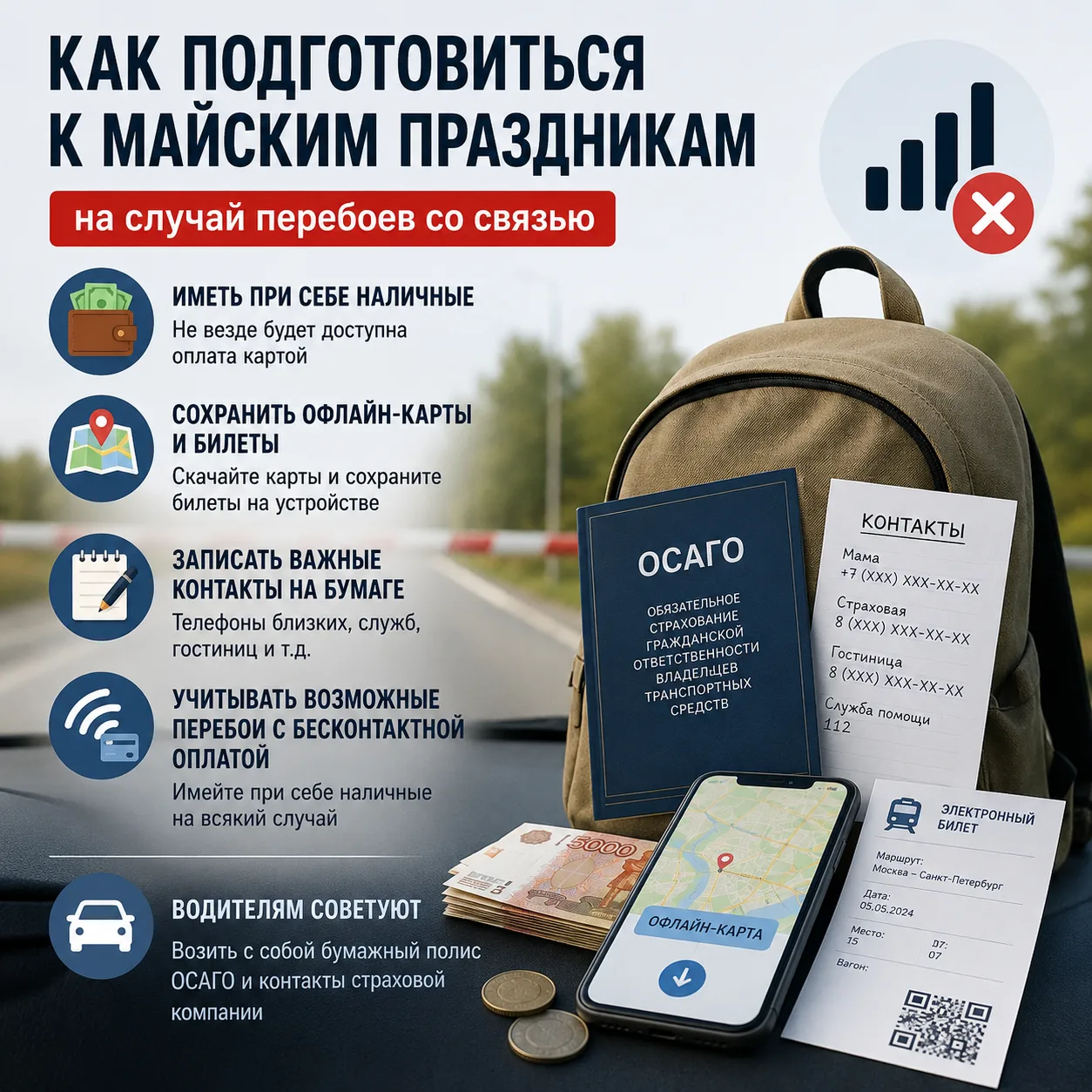 ‼️Как подготовиться к майским праздникам: советы на случай перебоев со связью

Из-за возможных пробл