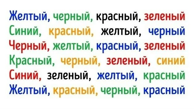 ✅ УПРАЖНЕНИЕ "Называем цвета"

Данное упражнение не только развивает внимание, но и активизирует раб