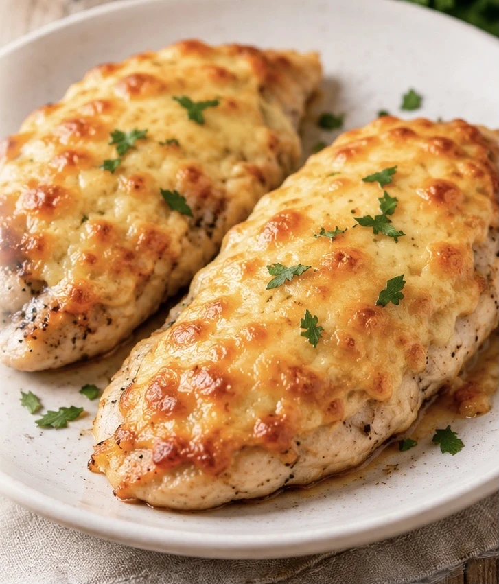 Куриная грудка под сырной шапочкой.

Нежная, сочная курочка с аппетитной золотистой корочкой — отлич