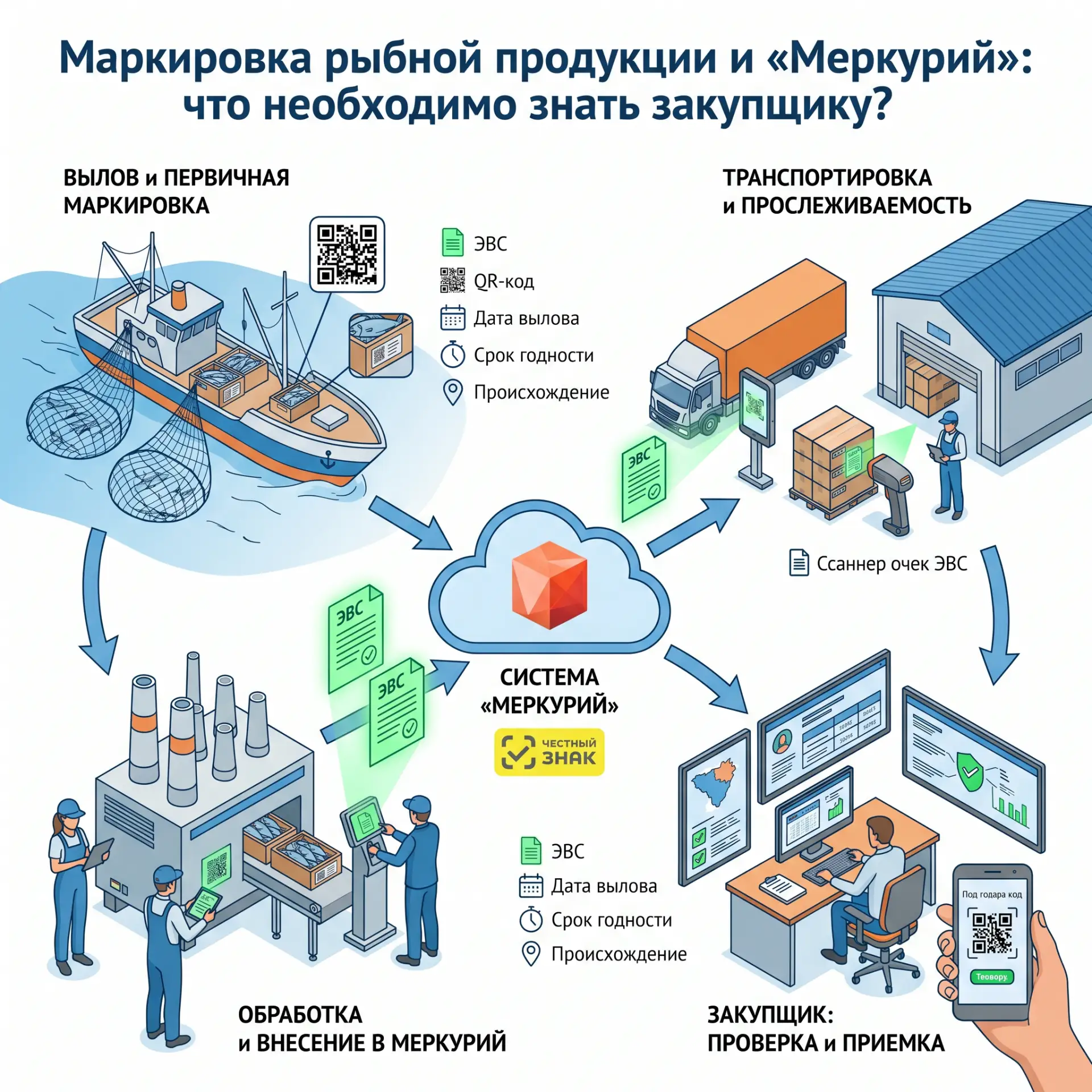 Маркировка рыбной продукции и «Меркурий»: что необходимо знать закупщику?

Закупка рыбной продукции 