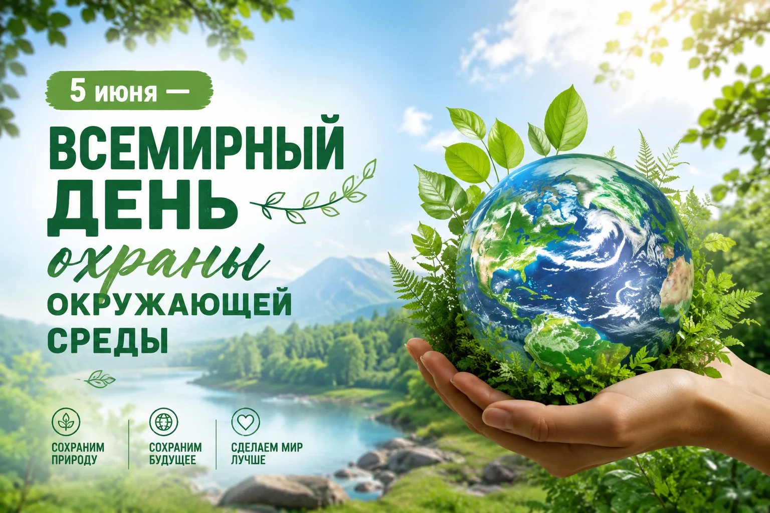 🌍 5 июня — Всемирный день охраны окружающей среды!

🍃 Наша планета — это наш общий дом. Чистый воз