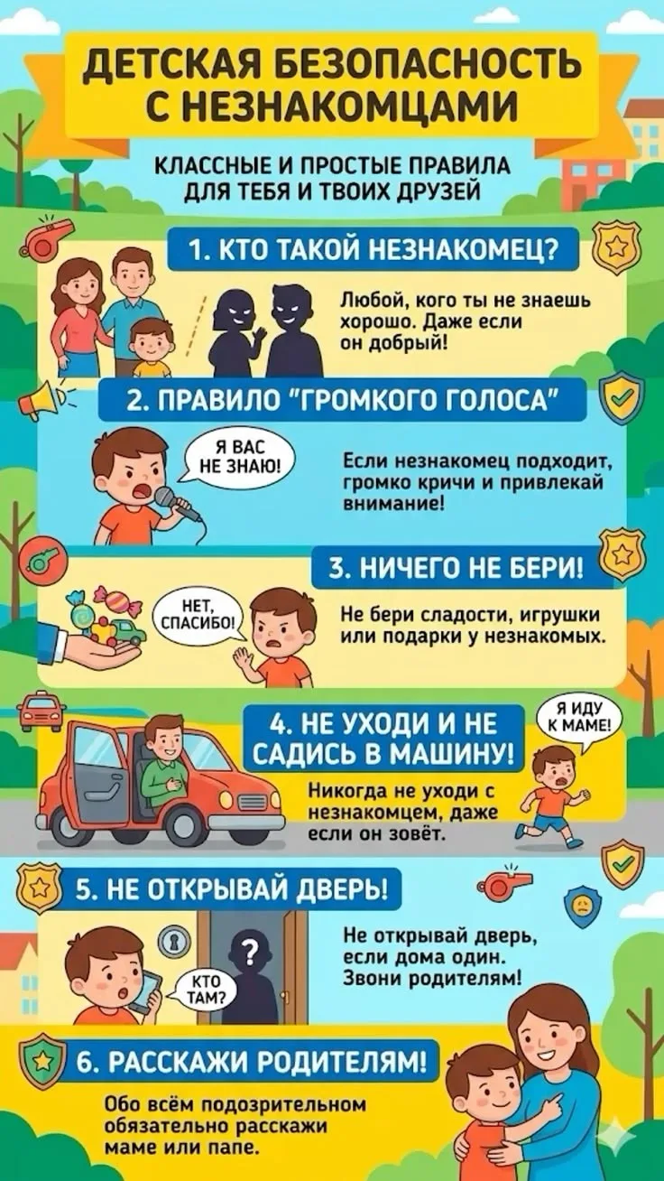 🤝 «Свой, чужой, знакомый». Четко разделите с ребенком эти круги общения. Слушаться можно только «св