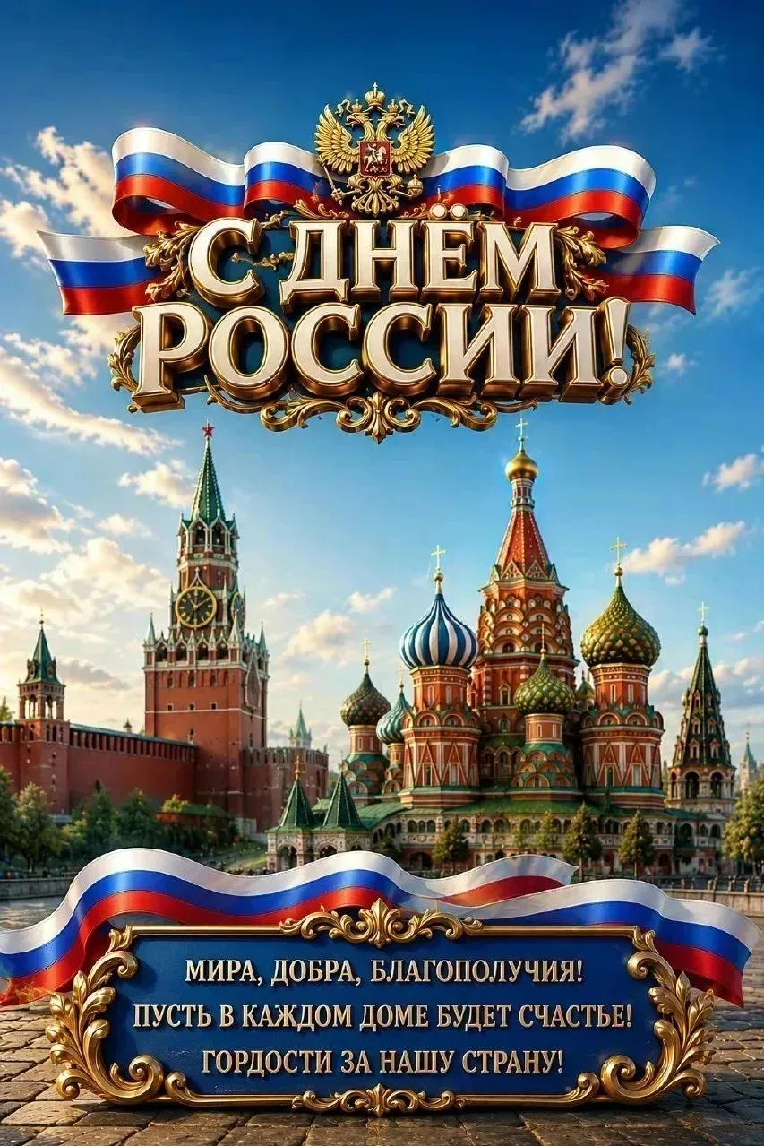 🇷🇺 Дорогие наши покупатели, поздравляем Вас с Днём России 🇷🇺 
Желаем мира, добра, процветания! ✨