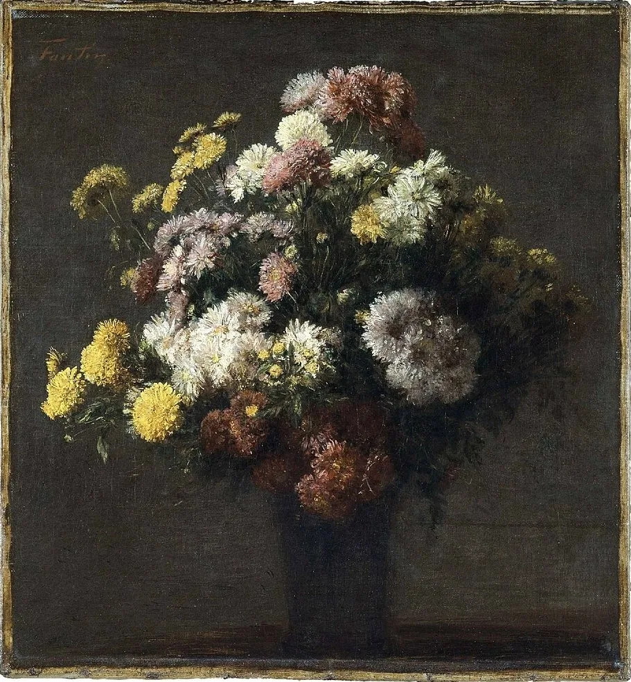 "Хризантемы в вазе" (Chrysanthèmes dans un vase)

Анри Фантен-Латур (Henri Fantin-Latour; 1836-1904)