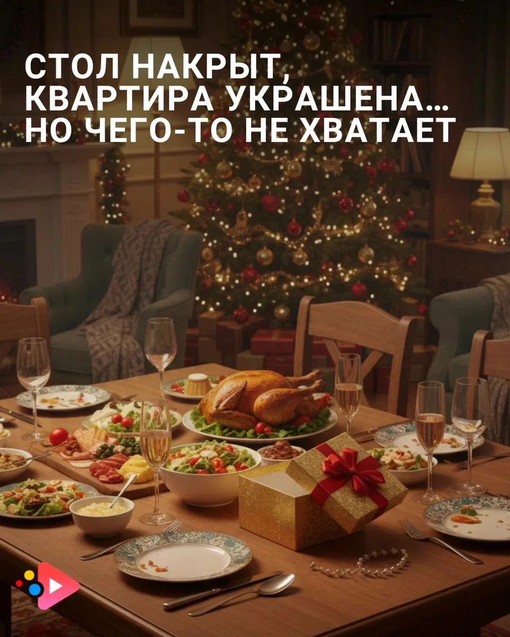 Кажется, что все готово к празднику, кроме главного…? 

Стол накрыт, квартира украшена. Но мама встр