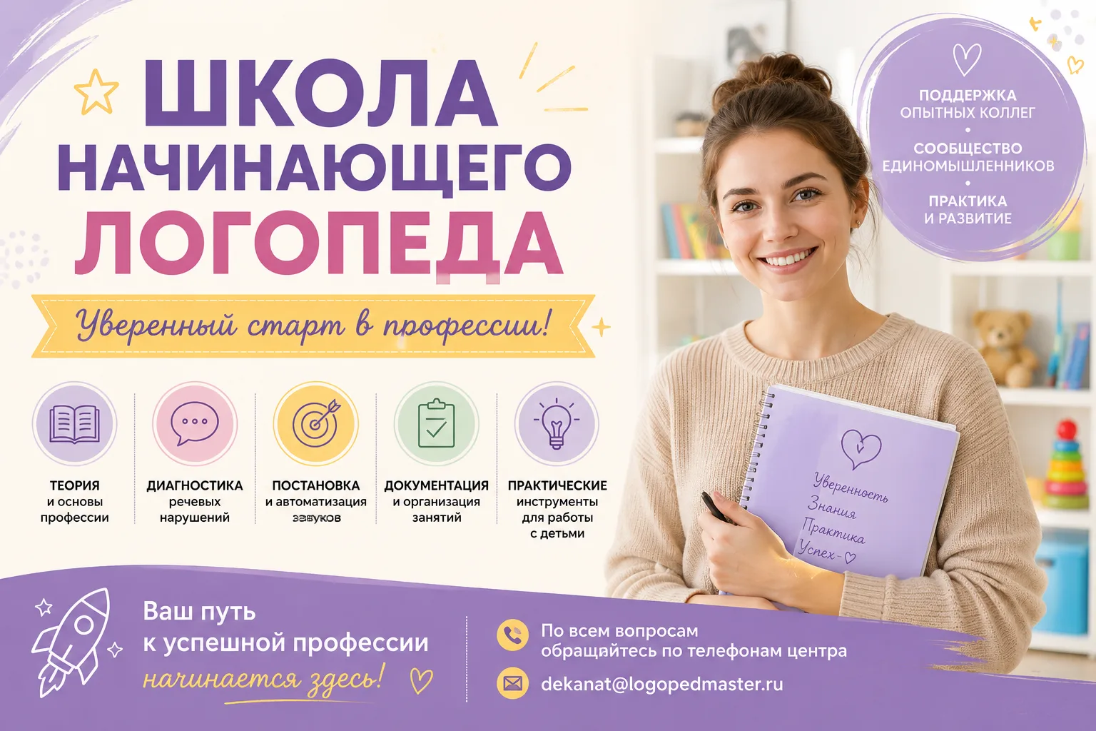 🌟 Школа начинающего логопеда — уверенный старт в профессии!
Делаете первые шаги в логопедии? Хотите