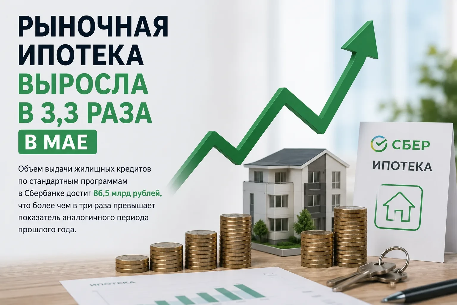 📈 Рыночная ипотека уверенно возвращается в игру.

По итогам мая объем выдачи жилищных кредитов по с