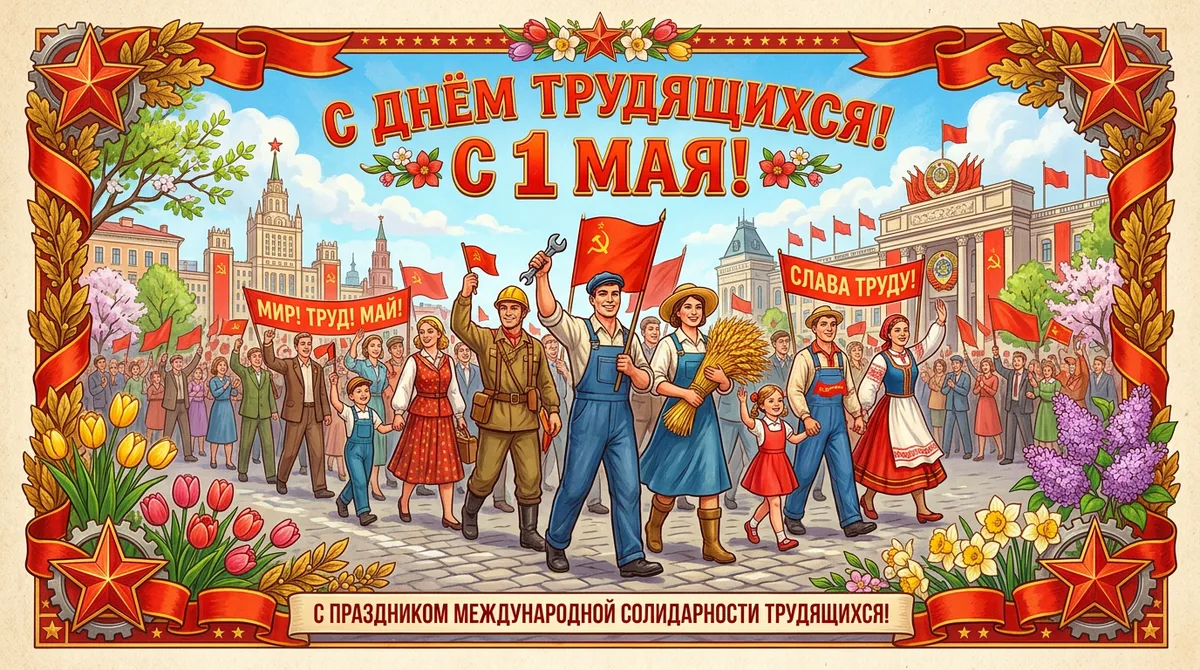 1 Мая — Ветер свободы и единство народа

Представьте: улицы, заполненные людьми, воздух, пронизанный