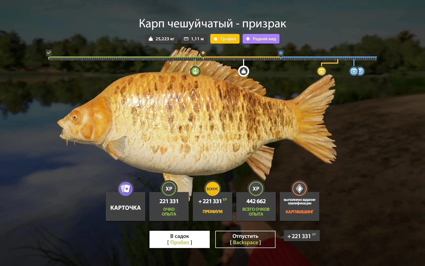 #янтарное@pp4wikipedia 
🐟 Карп чешуйчатый-призрак (трофей) 
📌 Координаты 83:145 
🎣 Клипса 35