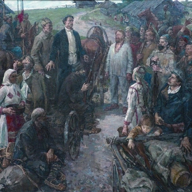 🎨 Советское искусство.
Кипарисов П.Г. "Михаил Сеспель организует революционные отряды среди крестья