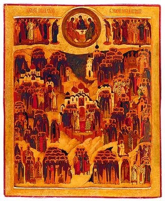 Все святые, в земле Российской просиявшие. Икона. Мон. Иулиания (Соколова). 50-е гг. XX в. (ризница 