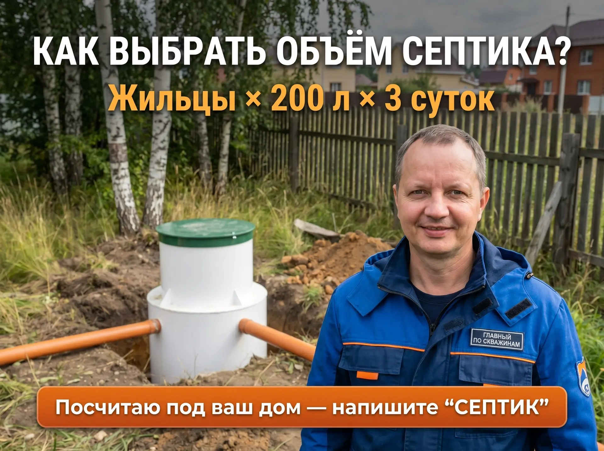 Как подобрать объем септика для семьи ?

Один из самых частых вопросов, который мне задают: «Какой о
