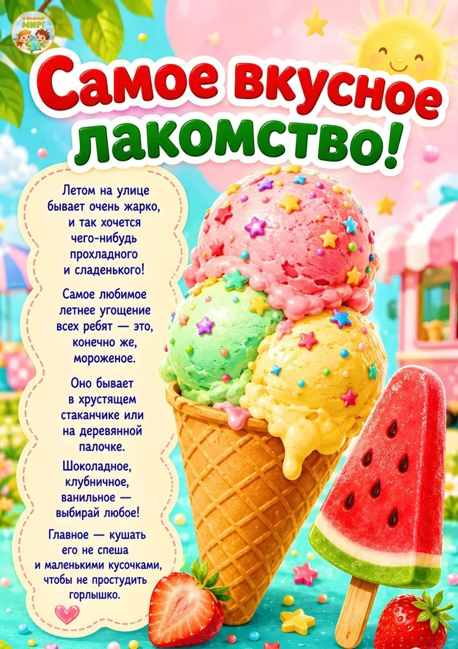 🍧Самый сладкий праздник – Всемирный день мороженого, отмечается 10 июня.
🍦Ребята в старшей логопед
