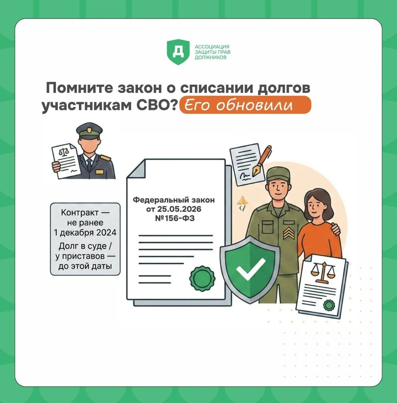 🫡 Помните закон о списании долгов участникам СВО? Его обновили

Мы уже рассказывали о механизме авт