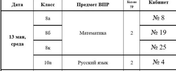 Расписание ВПР на завтра 🤓
