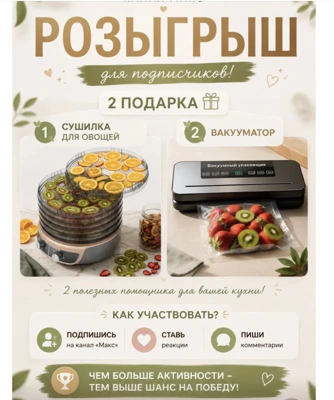На канале
Надежда Бадюл прогулки, обзоры, интересное 

Проходит классный розыгрыш!!!

Призы:
Сушилка