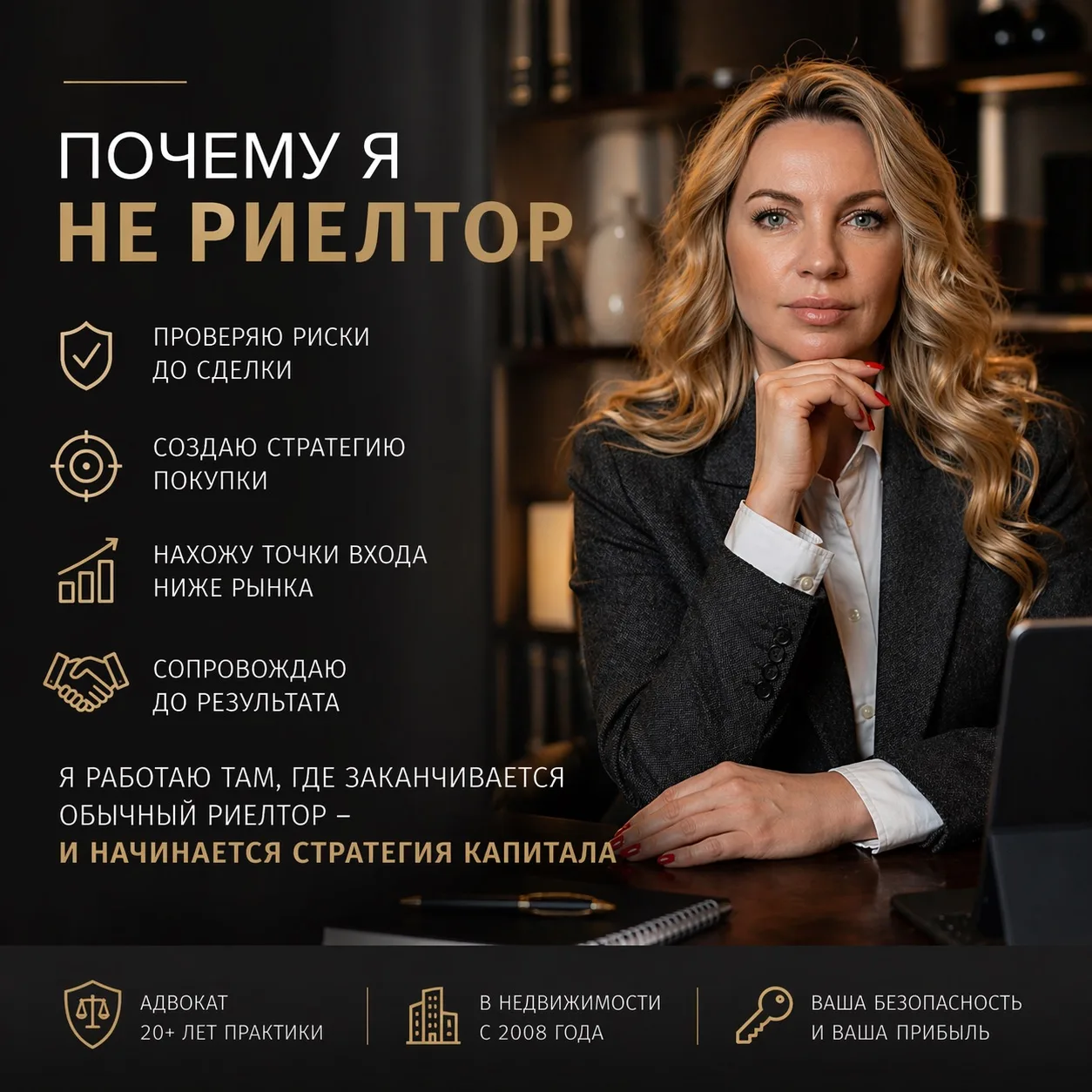 Почему я не риелтор

Большинство думает, что покупка недвижимости — это про «найти вариант и оформит