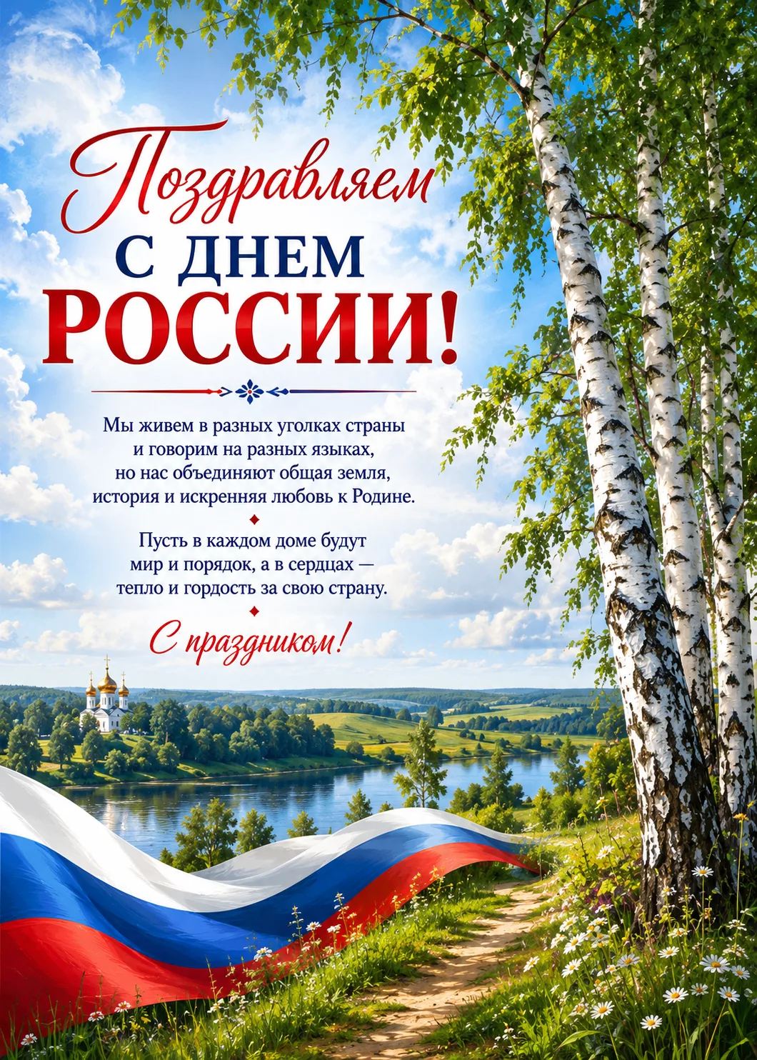 Поздравляем с Днем России!

Мы живем в разных уголках страны и говорим на разных языках, но нас объе