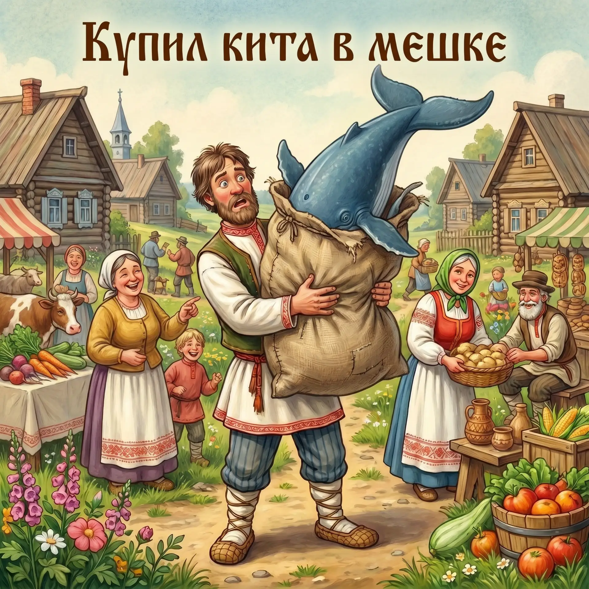 Исправь ошибку "купил кита в мешке".

Правильный ответ "купил кота в мешке". Это значит сделать поку