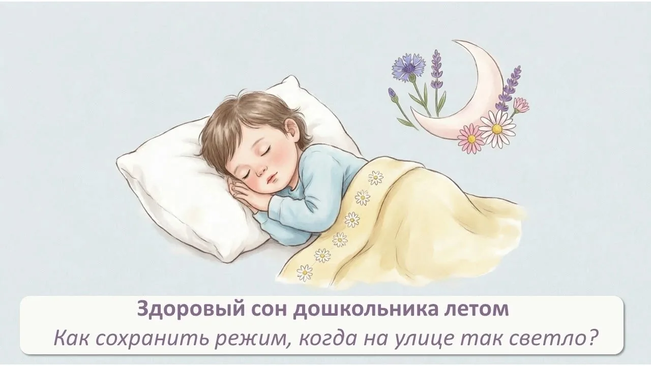 🌿Здоровый сон: Летний режим дня для дошколят (3–7 лет)

Лето для родителей дошколят —это время беск