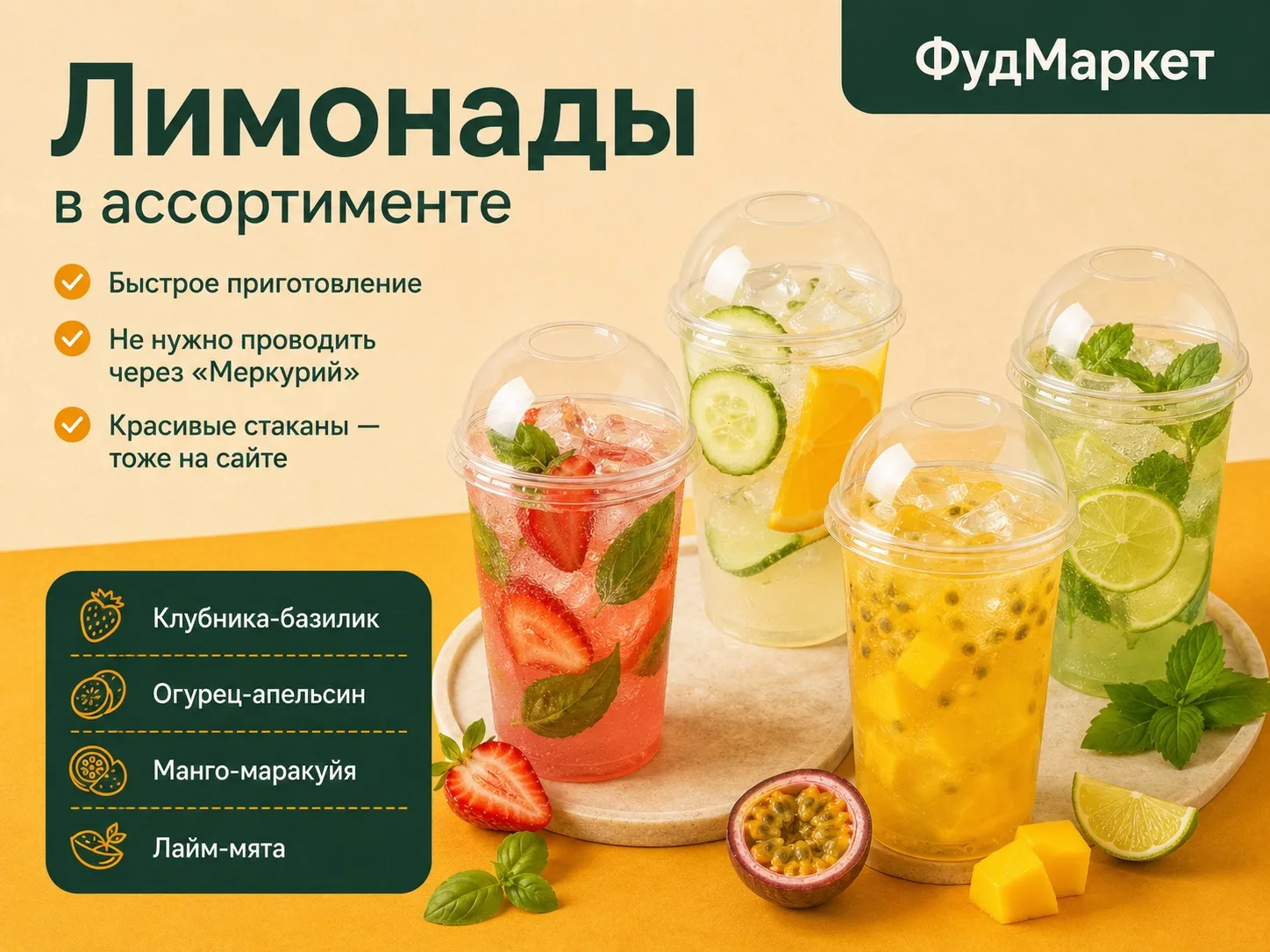 Лимонады на лето — без лишней головной боли

Летом холодные напитки хорошо заходят к заказу. Главный