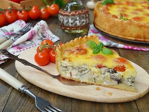 Открытый пирог «Киш лорен» с курицей и грибами

Ингредиенты (тесто):
· Маргарин – 125 г
· Яйцо – 1 ш