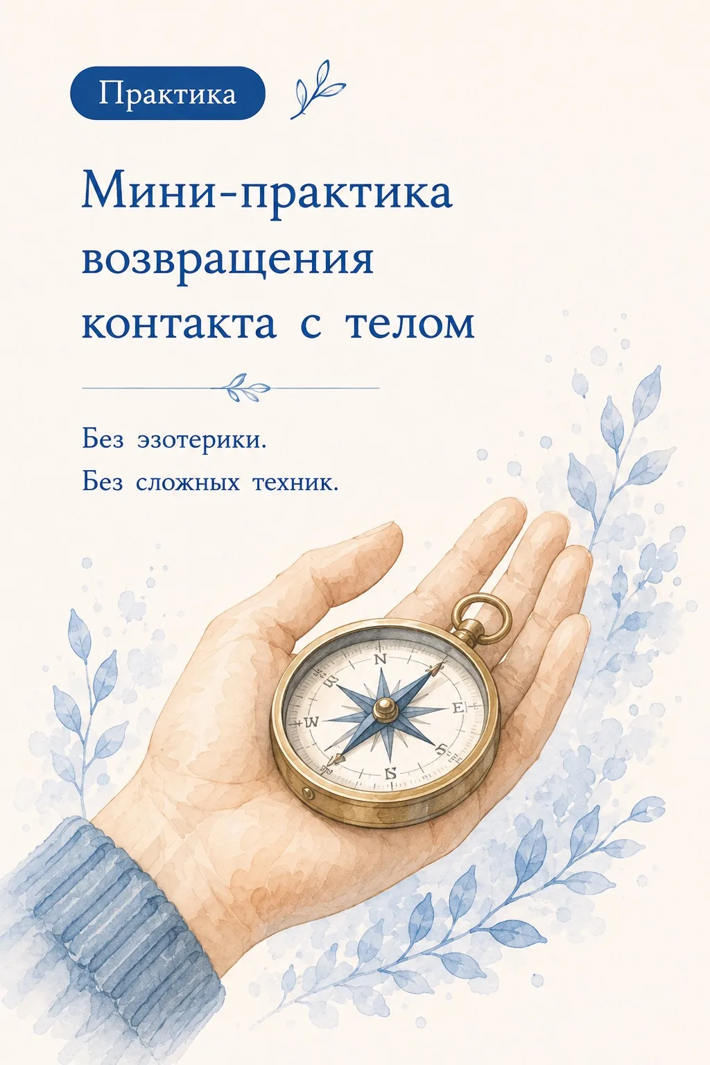 👉 Мини-практика возвращения контакта с телом

Иногда кажется, что мы живём только «из головы».

Дум