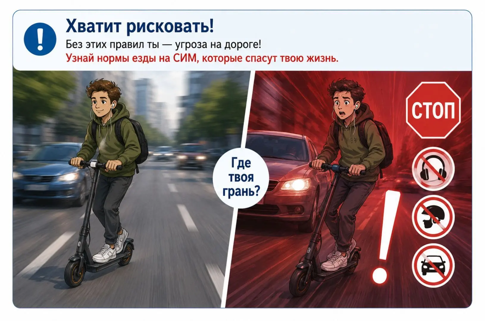 ⚡Катаешься на электросамокате, гироскутере или моноколесе? Запомни главные правила движения на средс