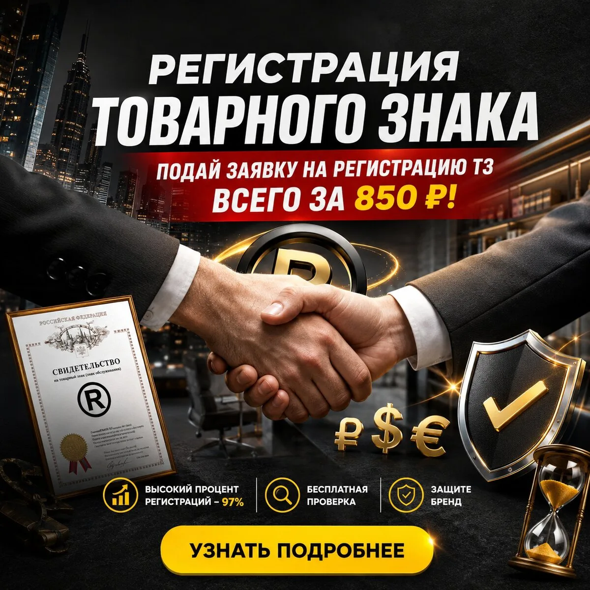 Регистрация товарного знака для Юр. лиц! Оставьте заявку

✅ Зарегистрируйте товарный знак без перепл