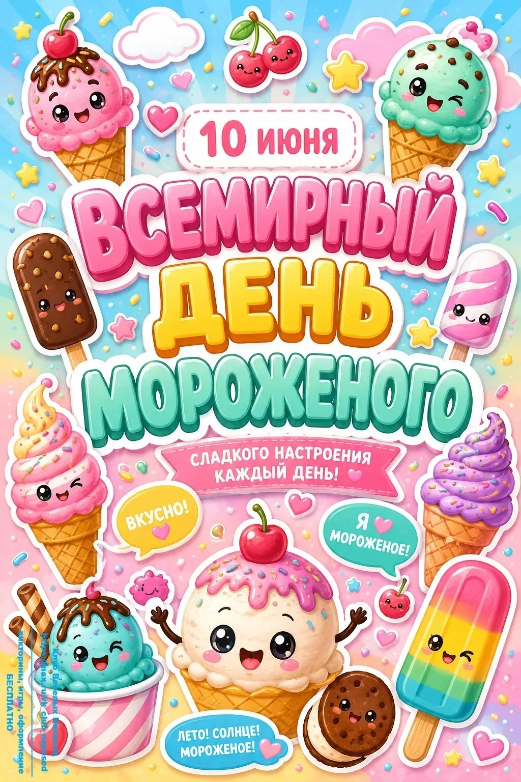 💥10 июня в нашем ДОУ отметили  вкусный и радостный праздник — Всемирный день мороженого.
⚡ Праздник
