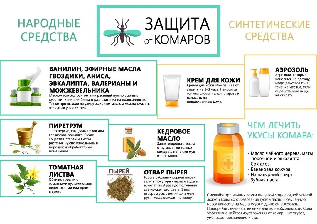 Комары атакуют? Держи план спасения! 🦟⚔️

Как не быть укушенным:

* Репелленты: спреи с DEET — наше