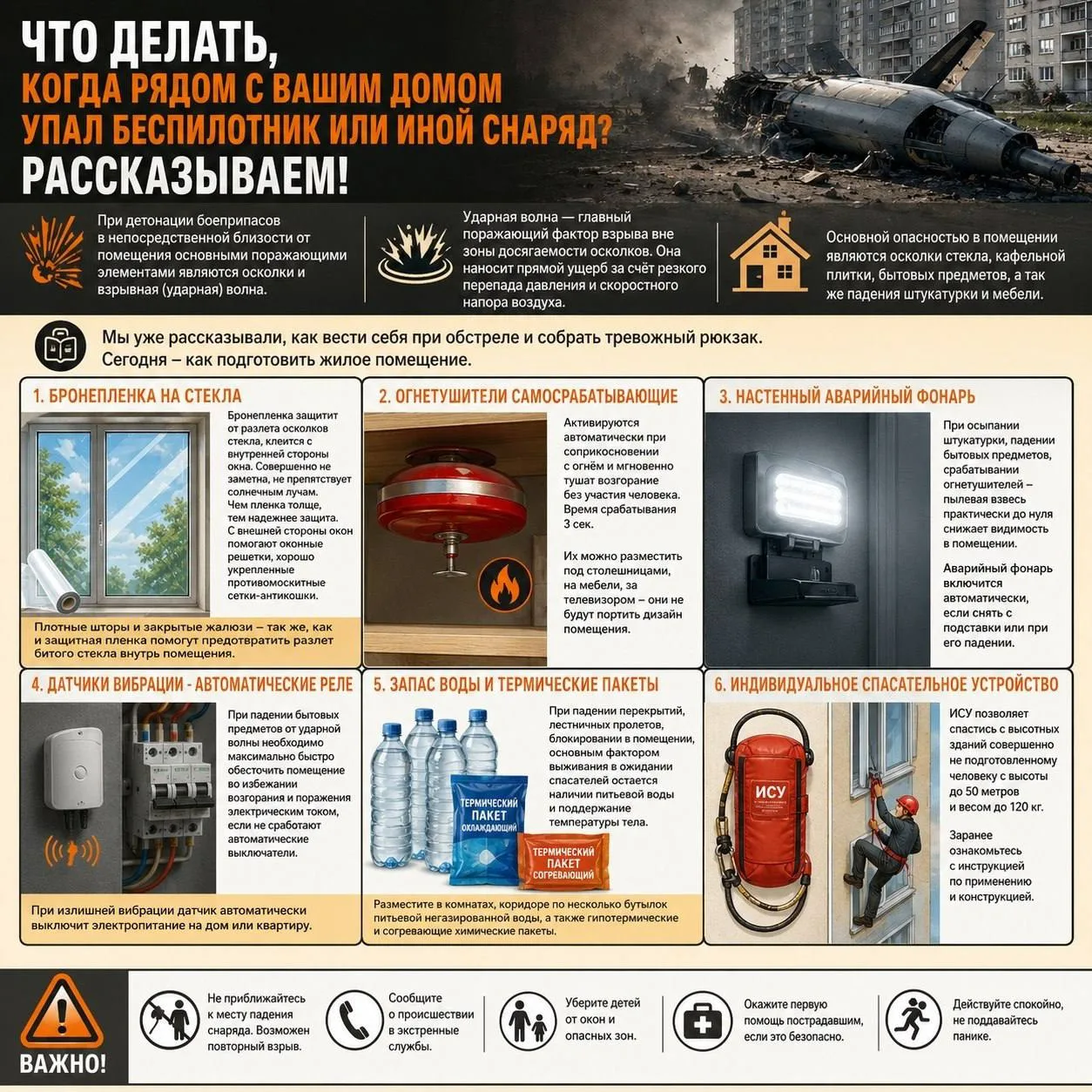 Что делать, когда рядом с вашим домом упал беспилотник или иной снаряд? Рассказываем!

При детонации