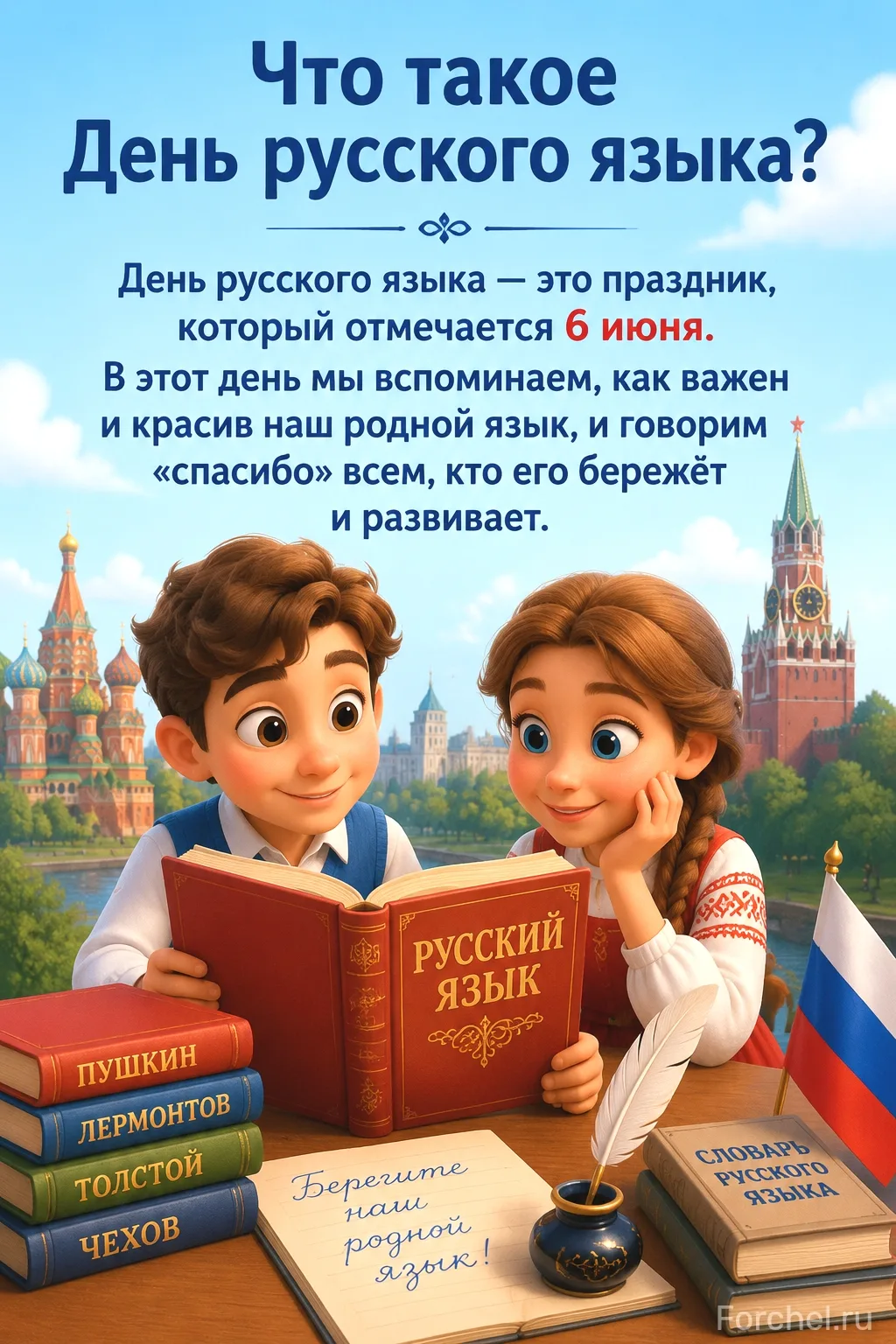День русского языка и день великого русского поэта и писателя А.С.Пушкина.